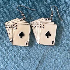 80’s plastic playing card earrings